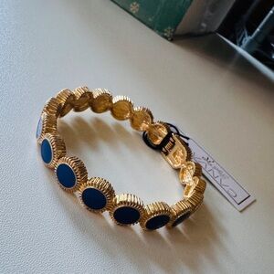 (NWT) Royal Blue Enamel Fluted Disc Bracelet